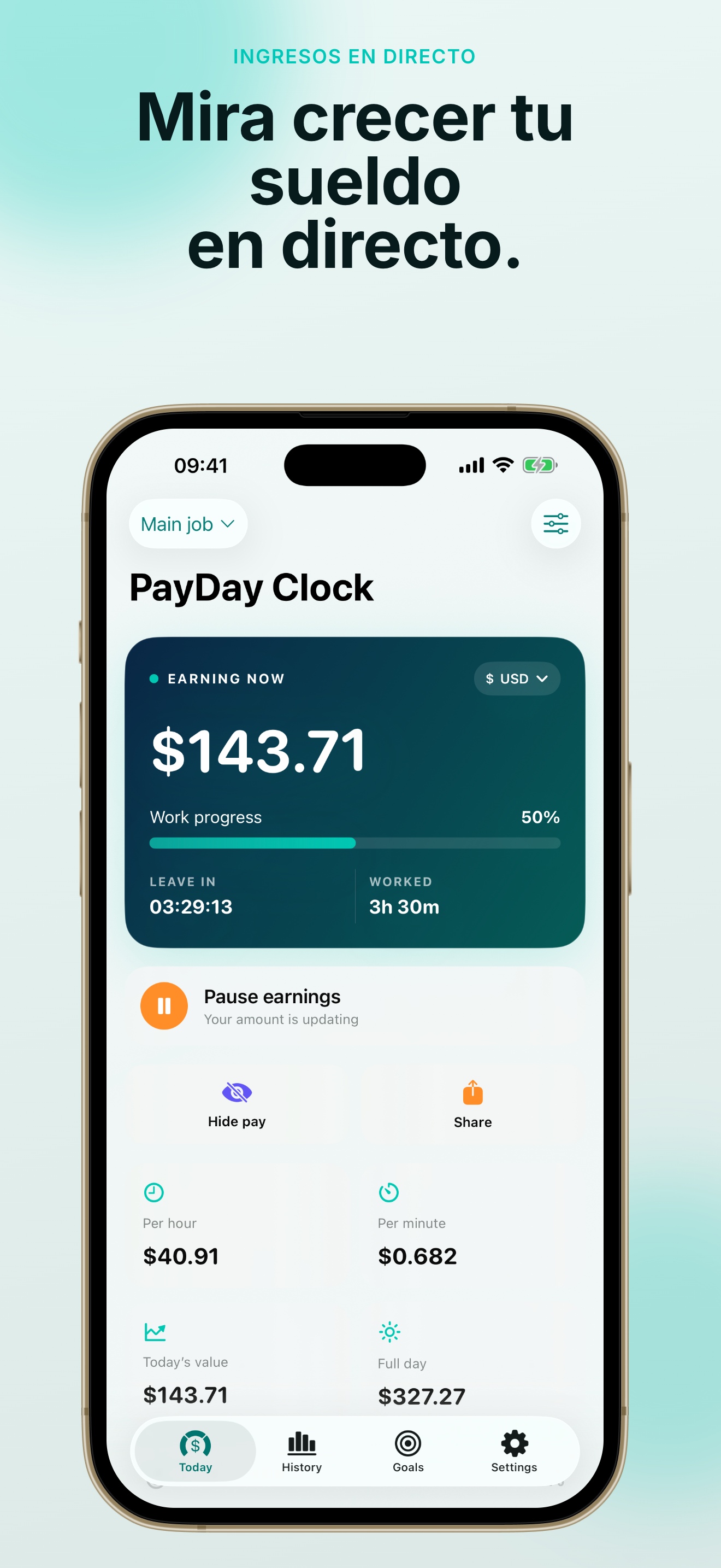 Captura de pantalla de la app PayDay Clock: Salary Tracker 1