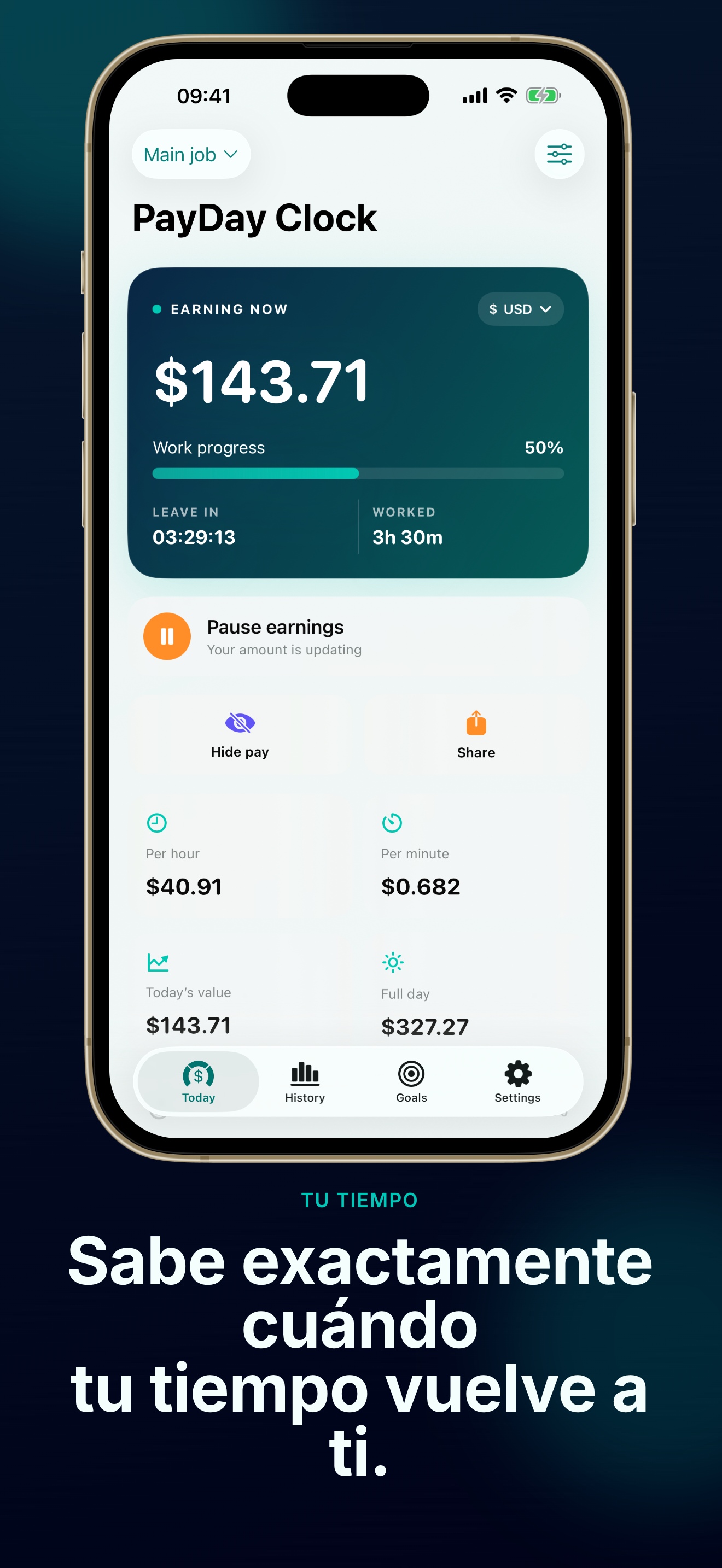 Captura de pantalla de la app PayDay Clock: Salary Tracker 2