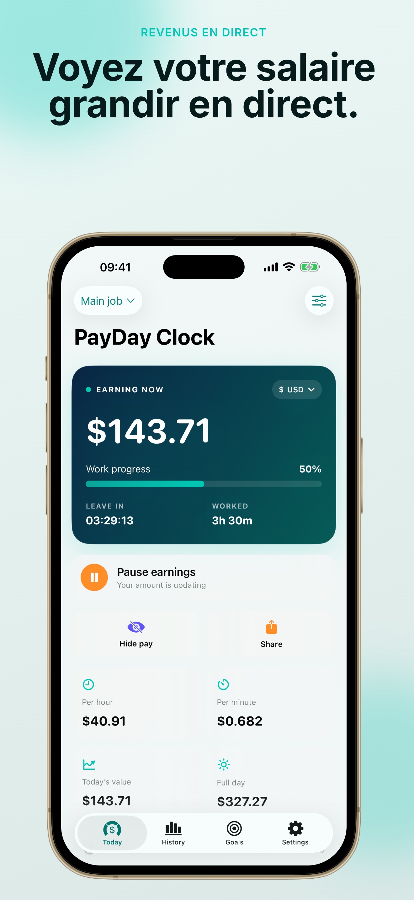 Capture d'écran de l'app PayDay Clock: Salary Tracker 1