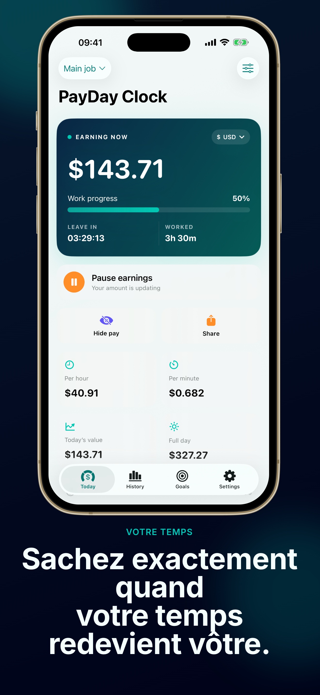 Capture d'écran de l'app PayDay Clock: Salary Tracker 2